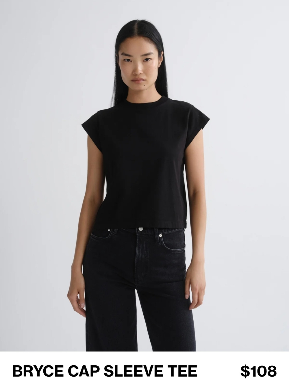 Agolde Bryce Cap Sleeve Tee - Black